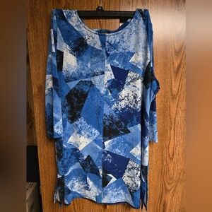 Alfani Blue Abstract Women's Blouse